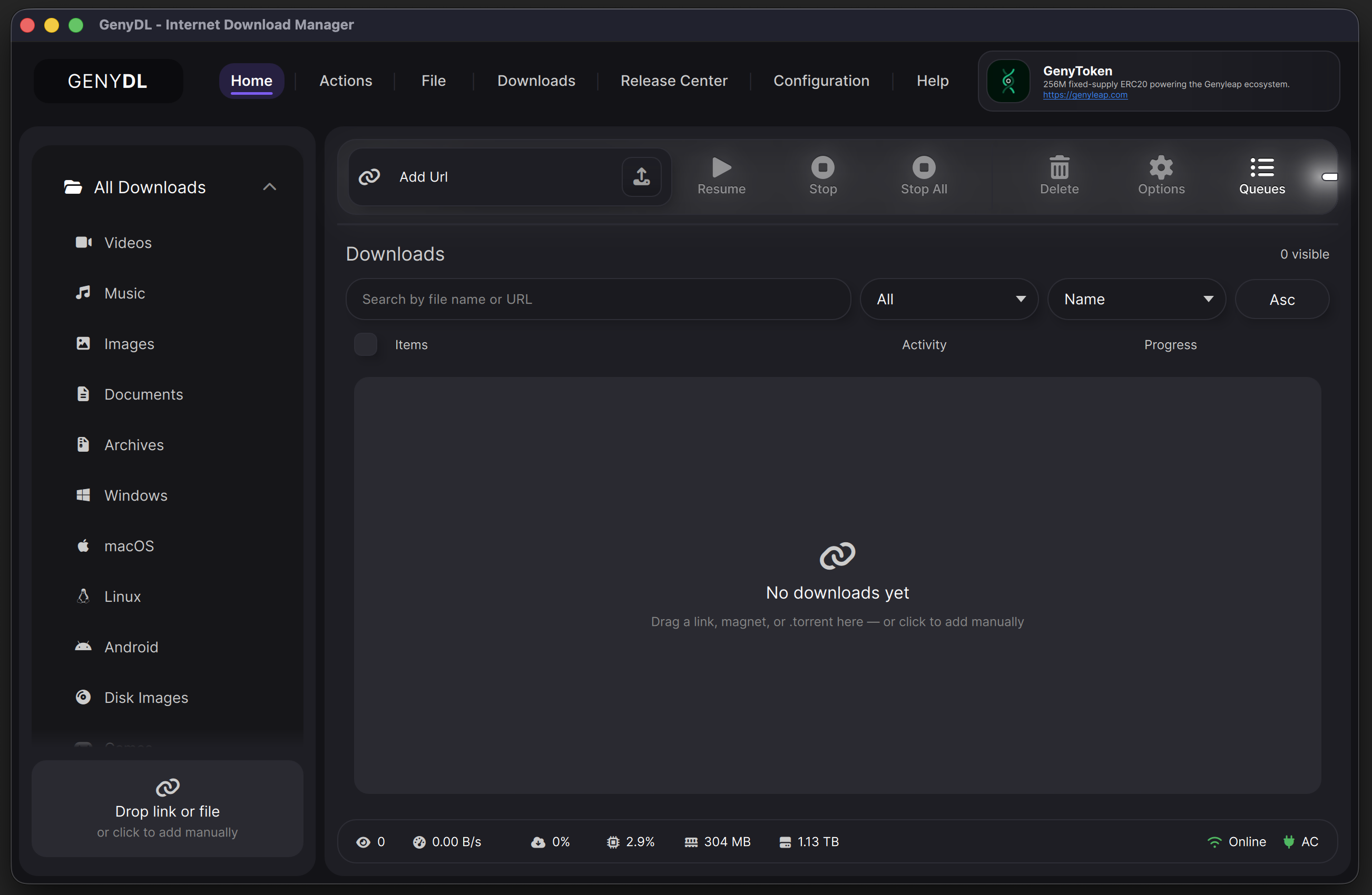 GenyDL application interface